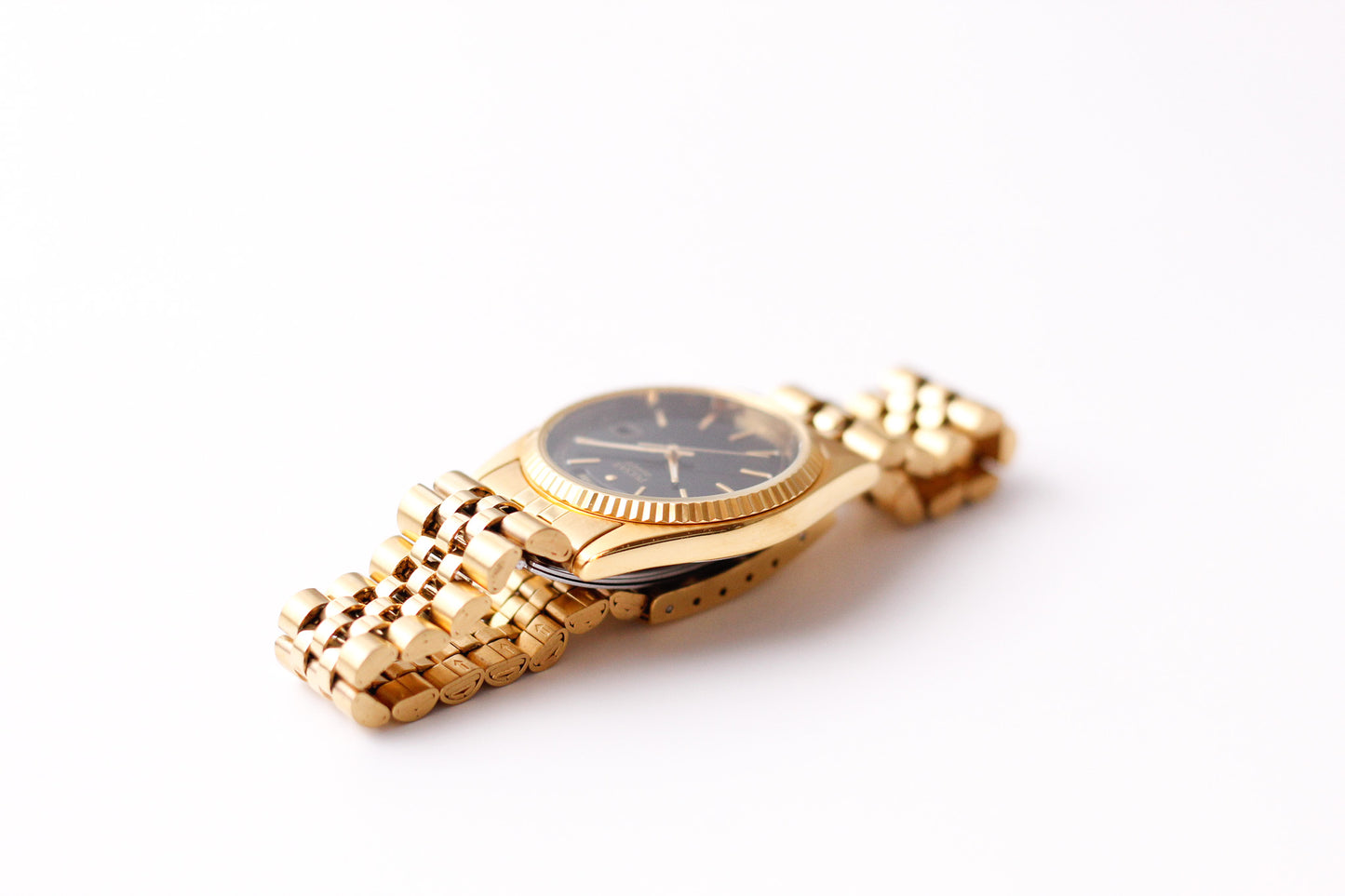 2005 Pulsar Quartz 'Baby Presidential' Inky Black Dial Men's Wrist-Watch