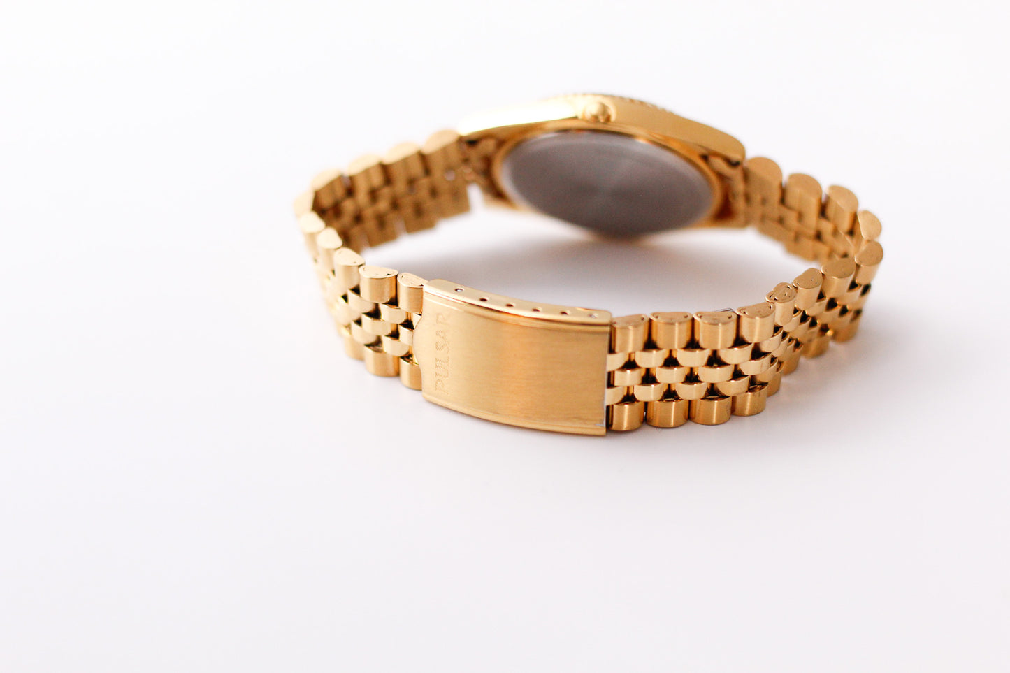 2005 Pulsar Quartz 'Baby Presidential' Inky Black Dial Men's Wrist-Watch