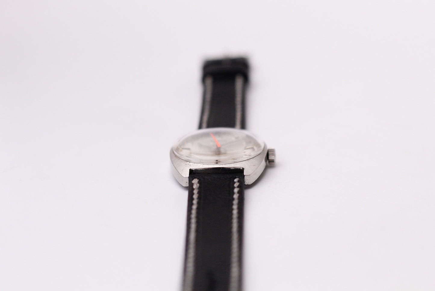 [Serviced] 1970s Elgin Mechanical Silver Sunburst Dial Men's Wrist-Watch