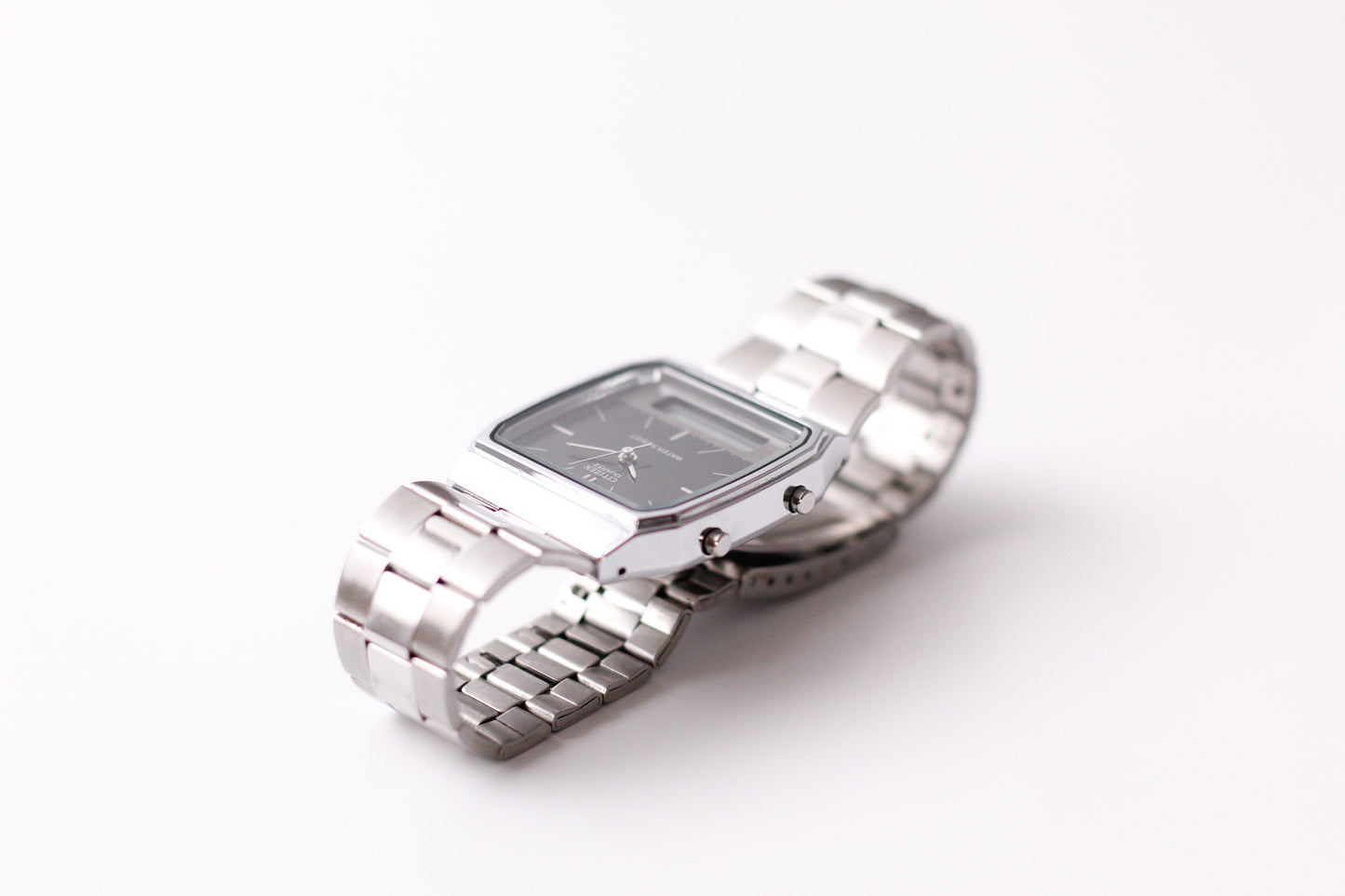 1996 Citizen Quartz Ana-Digi Straight Grain Gray Dial Men's Wrist-Watch