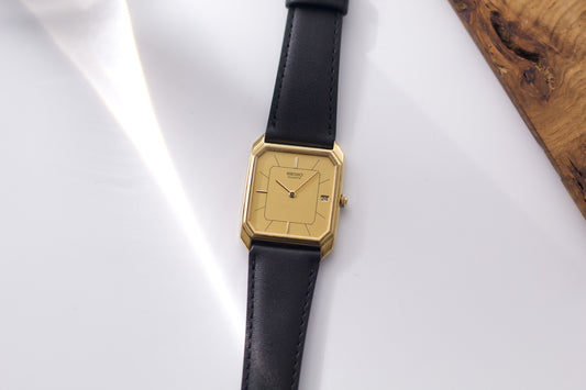 1984 Seiko Quartz 'Fancy Tank' Gold Toned Men's Wrist-Watch