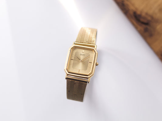 1986 Seiko Tank Golden Sunburst Men's Wrist-Watch