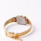 1990 Pulsar Quartz Straight Grain Golden Dial Ladies' Wrist-Watch