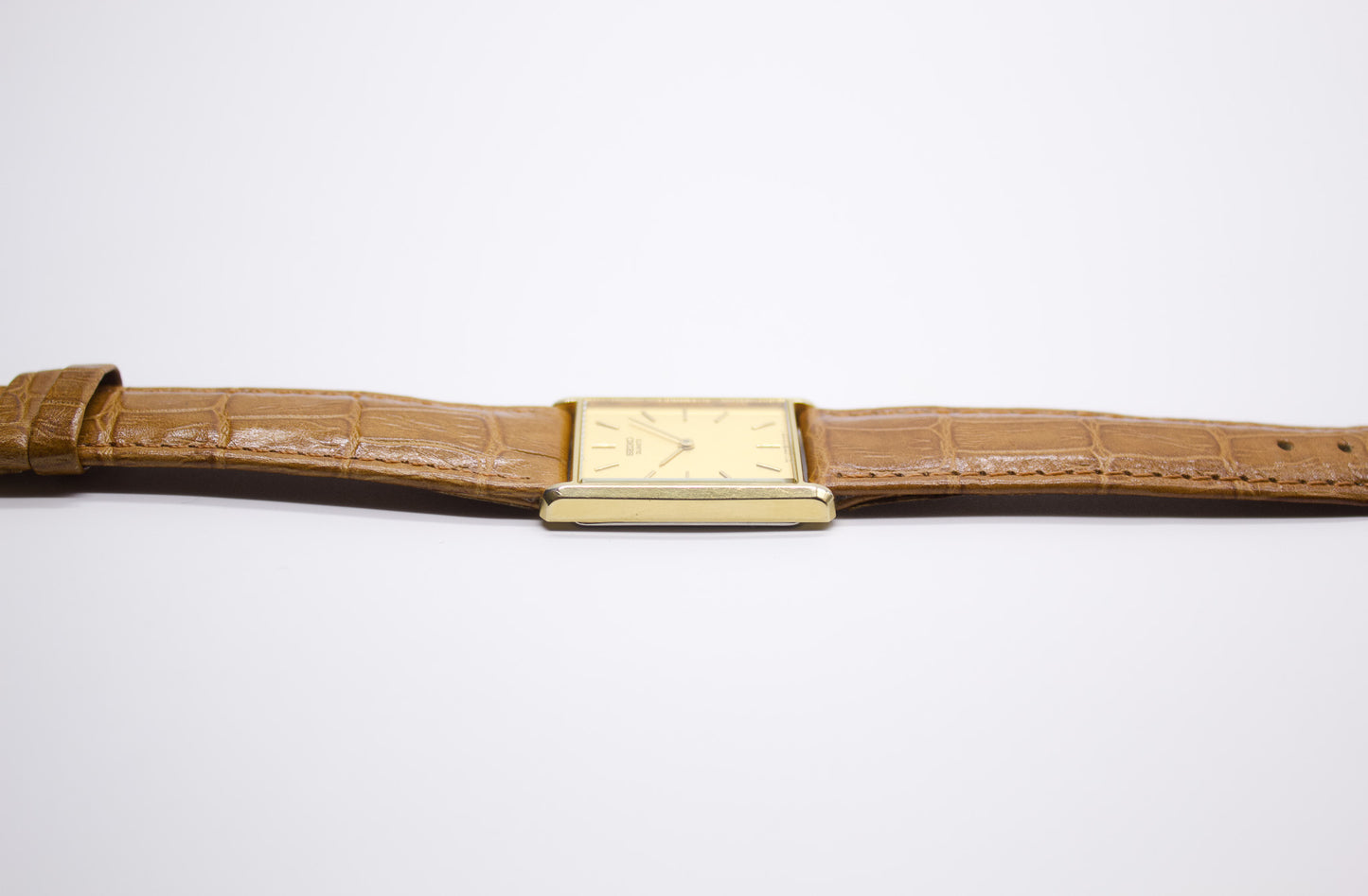1991 Seiko Golden 'Tank' Straight Grain Dial Men's Wrist-Watch