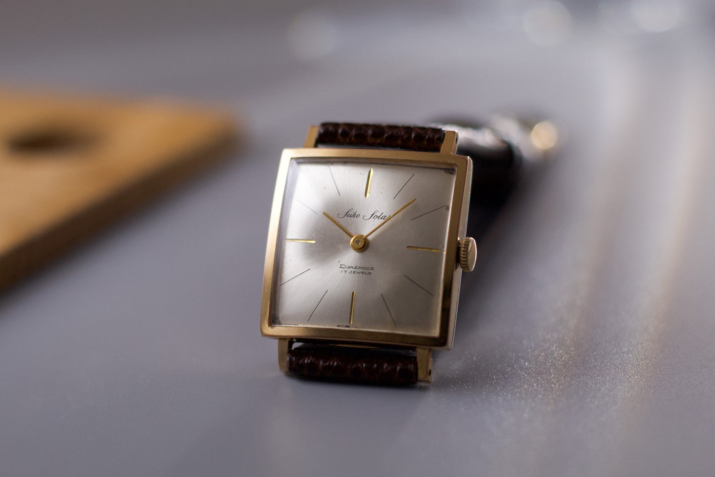 1950s Seiko Solar Silver Sunburst Dial Mechanical Men's Wrist-Watch