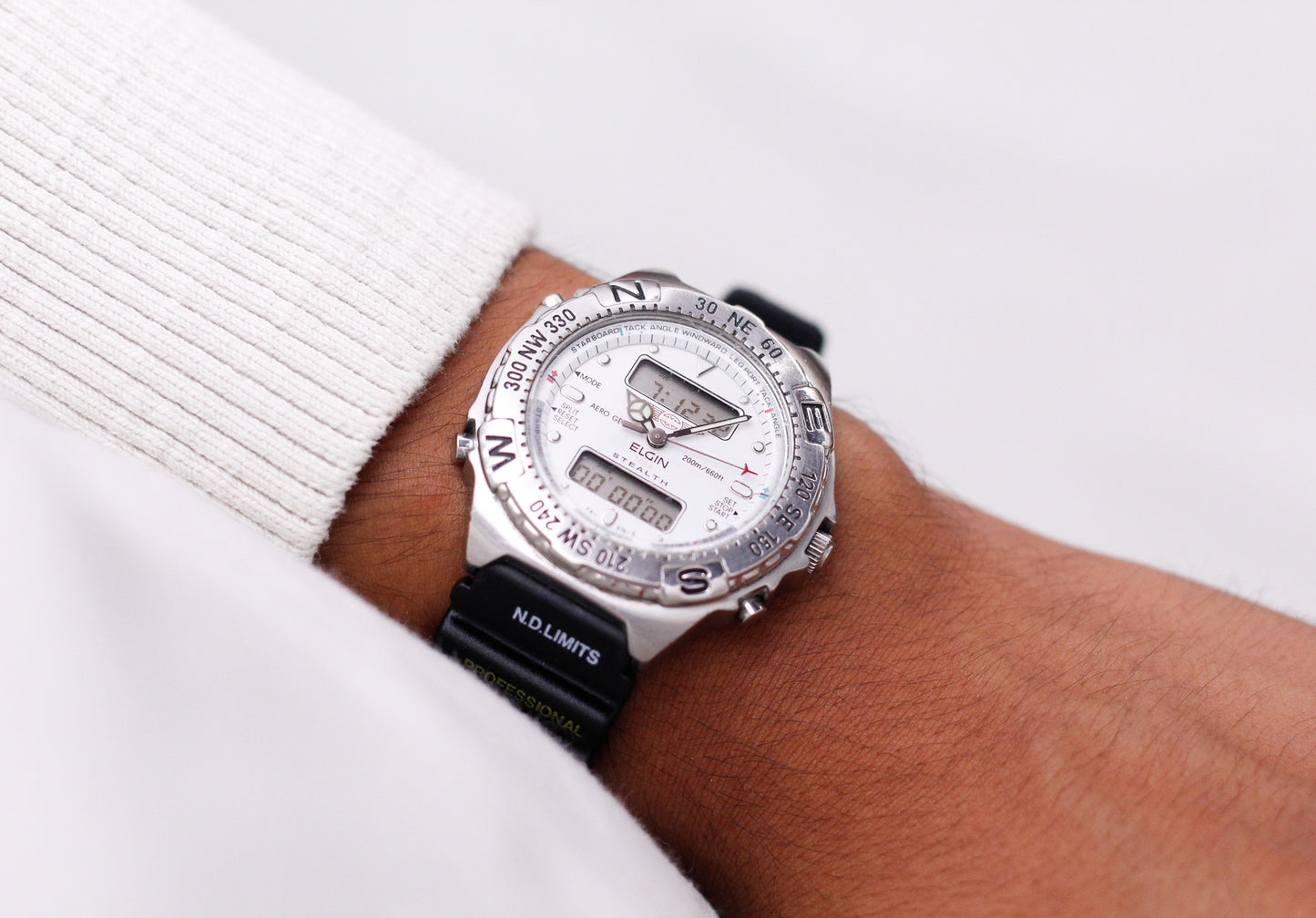 1990s Elgin Stealth Pilot's Ana-Digi Men's Wrist-Watch