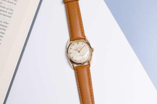 [Serviced] 1960s Bulova Cream White Dial Automatic Men's Wrist-Watch