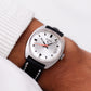 [Serviced] 1970s Elgin Mechanical Silver Sunburst Dial Men's Wrist-Watch