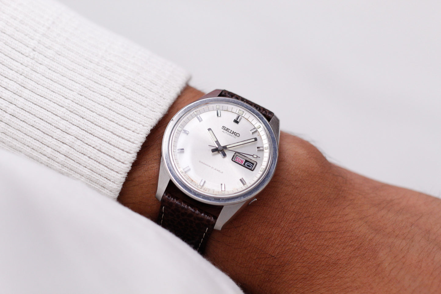 [Serviced] 1967 Seiko Sportsmatic Automatic Silver Sunburst Dial Men's Wrist Watch