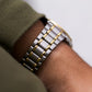 1997 Seiko Two Tone Quartz Sunburst Gray Dial Men's Wrist-Watch