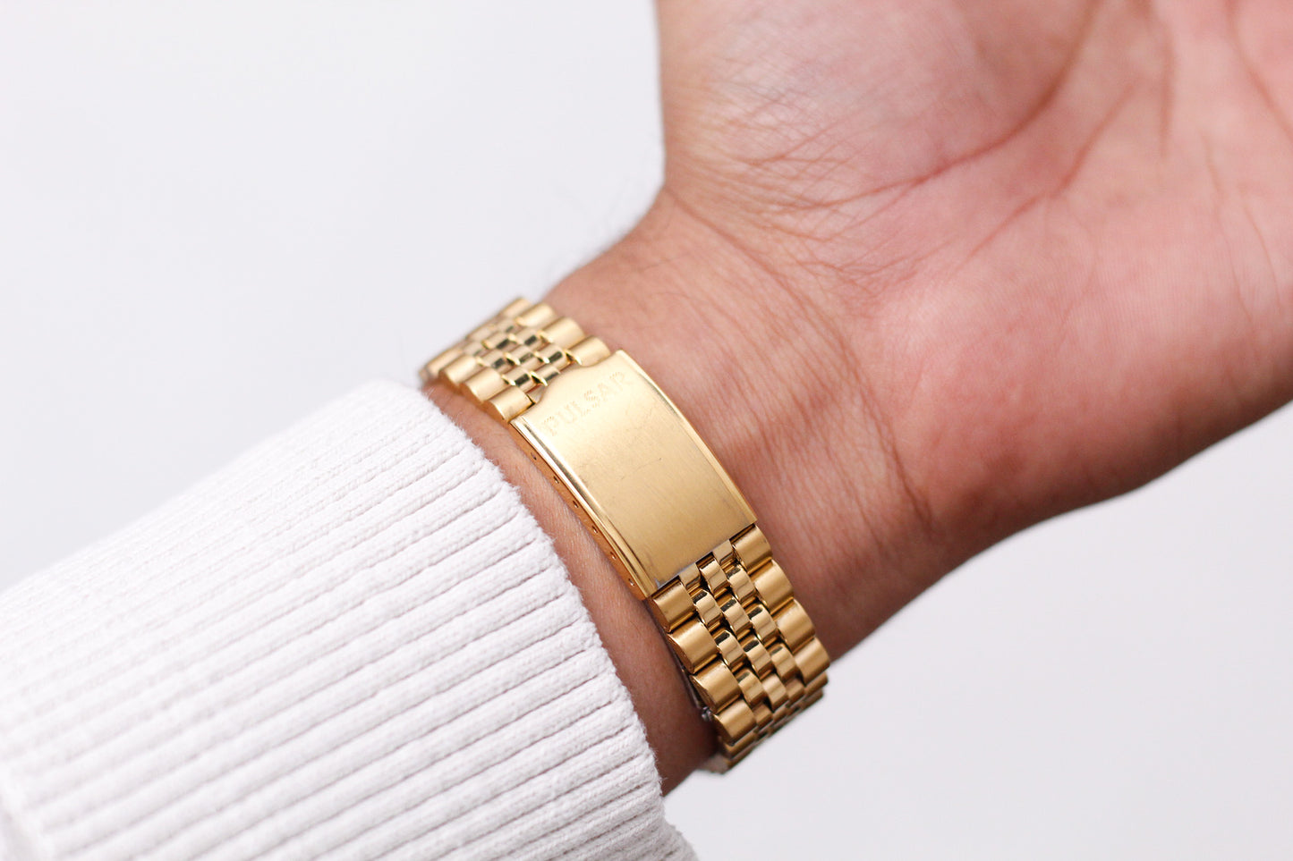 2005 Pulsar Quartz 'Baby Presidential' Inky Black Dial Men's Wrist-Watch