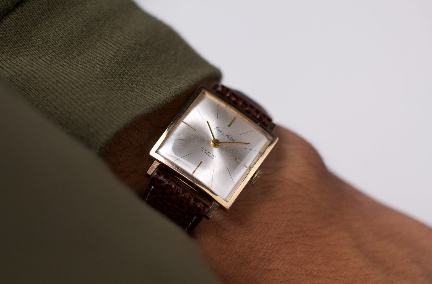 1950s Seiko Solar Silver Sunburst Dial Mechanical Men's Wrist-Watch