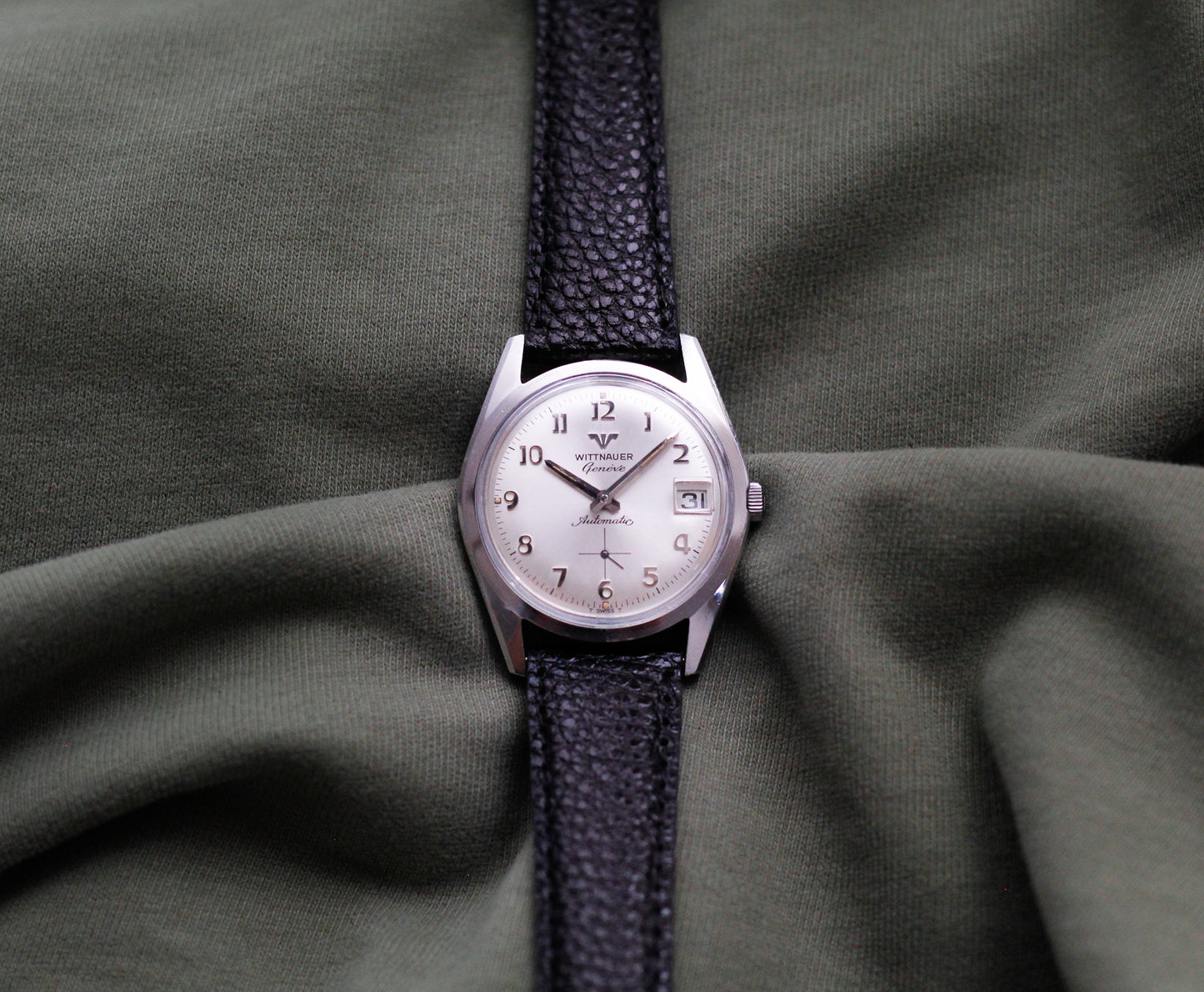 [Serviced] 1960s Wittnauer Automatic Silver Sunburst Dial Men's Wrist-Watch