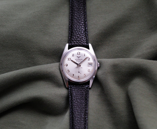 [Serviced] 1960s Wittnauer Automatic Silver Sunburst Dial Men's Wrist-Watch