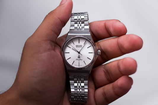 1980 Seiko Silverwave Silver Sunburst Dial Men's Wrist-Watch