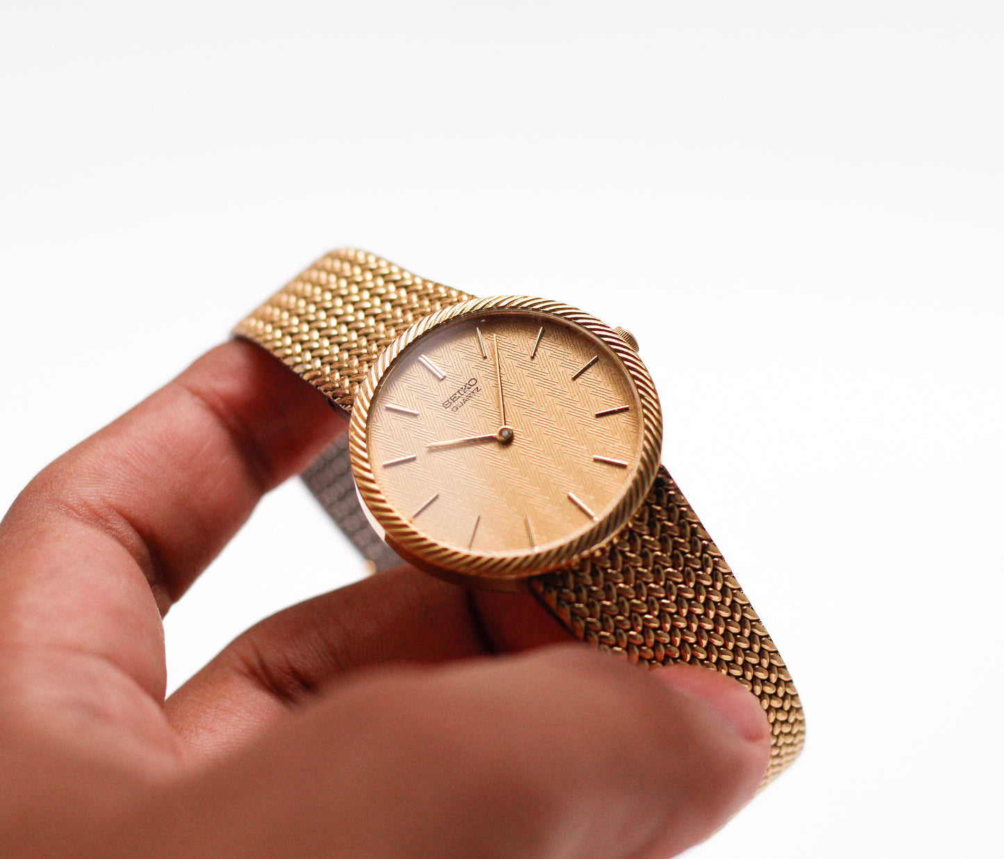 1982 Seiko Quartz Golden Dial 'Medallion Case' Men's Wrist-Watch