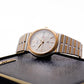 1985 Seiko SQ 100 Textured Gray Dial Two Tone Men's Wrist-Watch W/Box