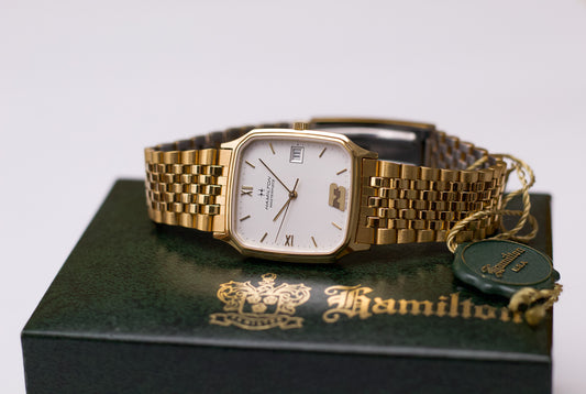 [Full Set] 1980s Hamilton Masterpiece Quartz Men's Wrist-Watch