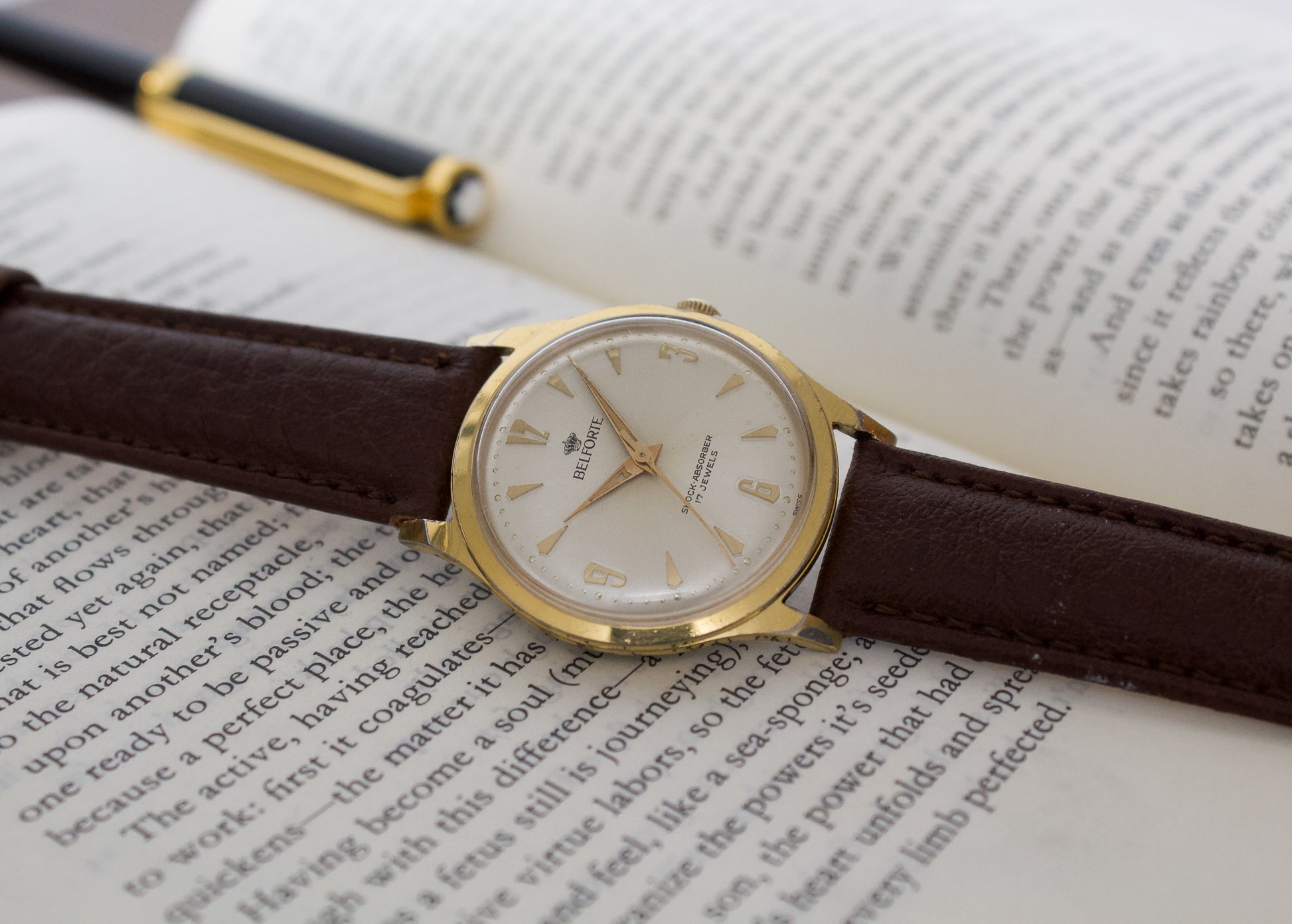 Serviced 1950s 10K Mechanical Belforte Champagne Dial Men's Wrist