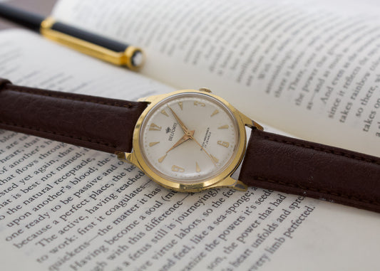 Serviced 1950s 10K Mechanical Belforte Champagne Dial Men's Wrist-Watch