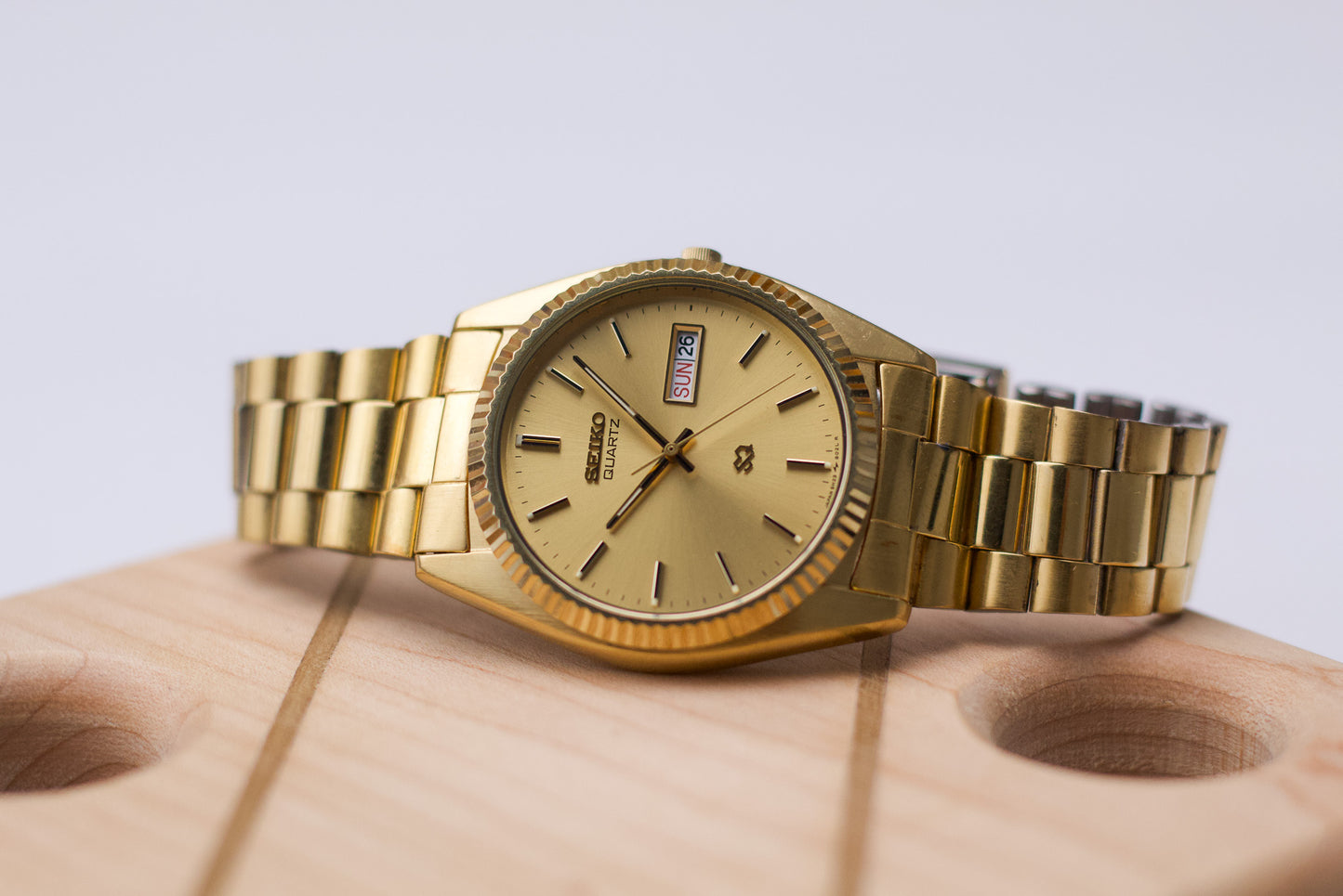 1987 Seiko SQ 'Baby President' Gold Toned Men's Wrist-Watch