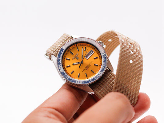 1980 Pulsar Quartz 'Pogue' Orange Sunburst Dial Men's Wrist-Watch