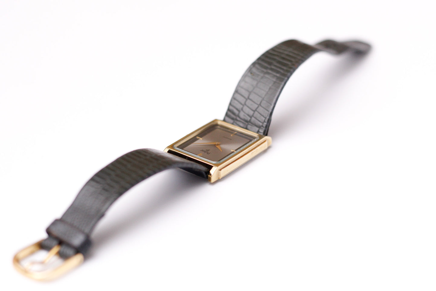 1985 Pulsar Quartz Gray Sunburst Dial Golden Tank Men's Wrist-Watch