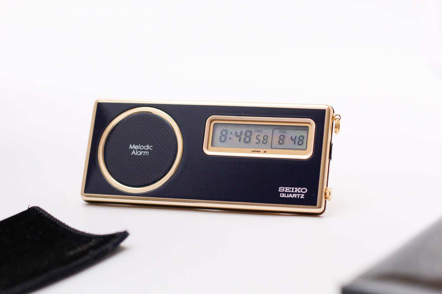 [Mint] 1980s Seiko Quartz Melodic Alarm Travel Clock W/Box-Pouch & Paperwork