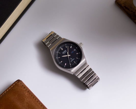 1980 Seiko Silverwave Matte Black Sports Wrist-Watch