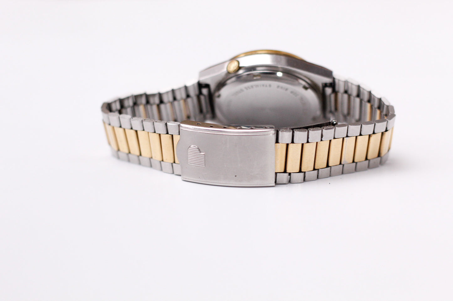 1980 Pulsar Quartz Stark White Dial Men's Two Tone Wrist Watch