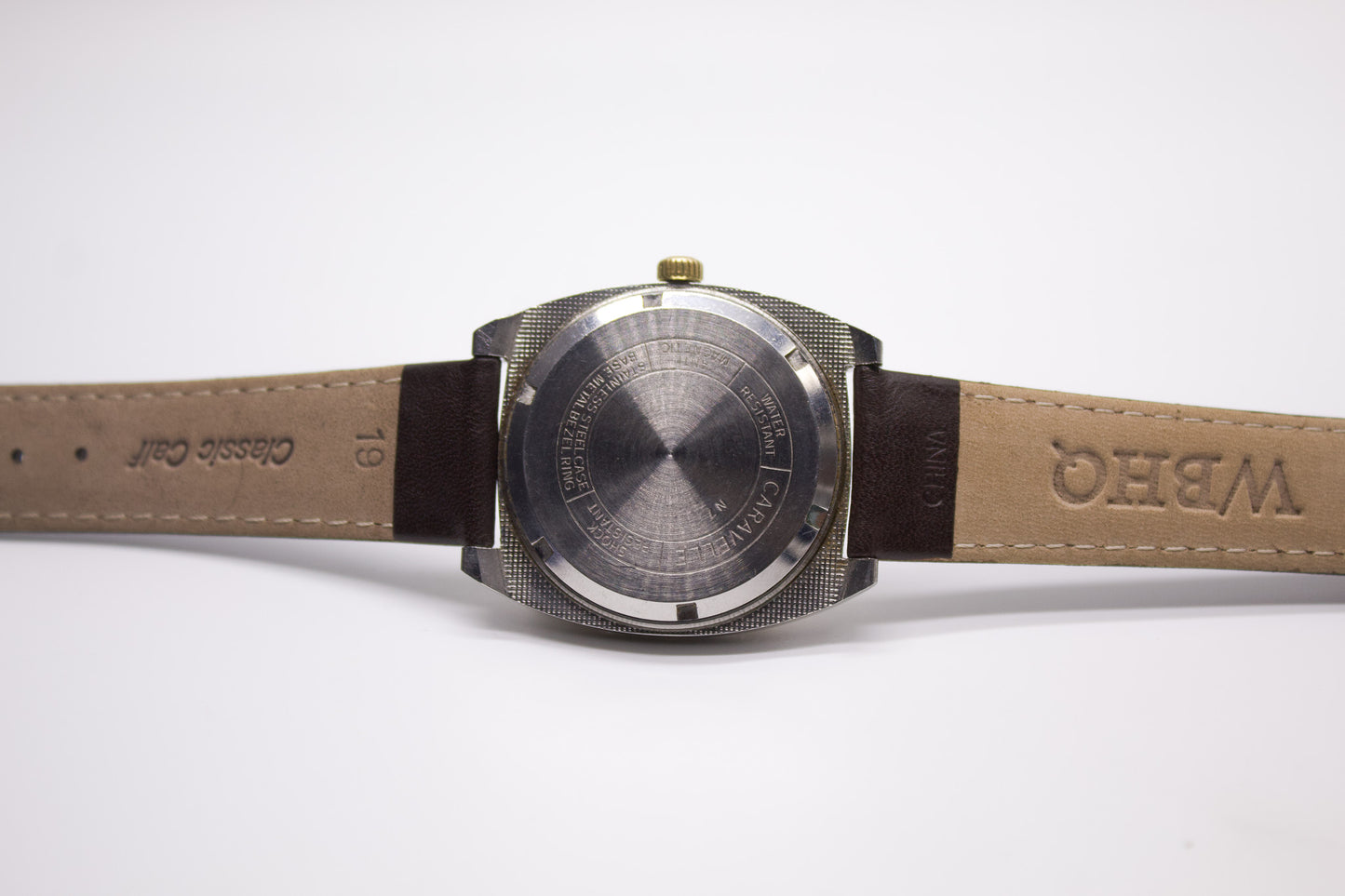 1970s Caravelle Mechanical Silver Sunburst Dial Two Tone Men's Wrist-Watch