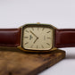 1994 Pulsar Quartz Linen Golden Dial Tank Men's Wrist-Watch