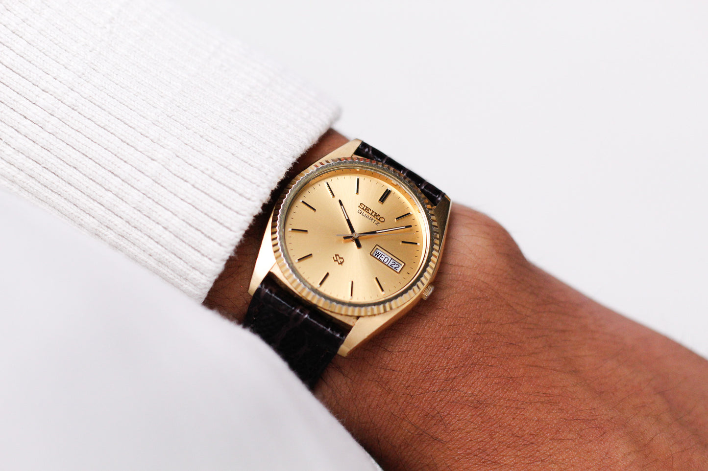 1992 Seiko SQ Baby Day-Date Men's Wrist-Watch