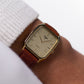 1994 Pulsar Quartz Linen Golden Dial Tank Men's Wrist-Watch