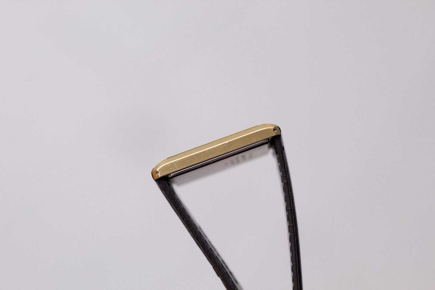 1995 Pulsar Quartz Straight Grain Salmon Tank Dial Men's Wrist-Watch