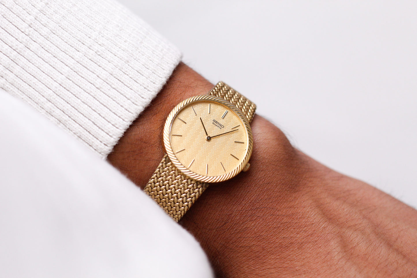 1982 Seiko Quartz Golden Dial 'Medallion Case' Men's Wrist-Watch