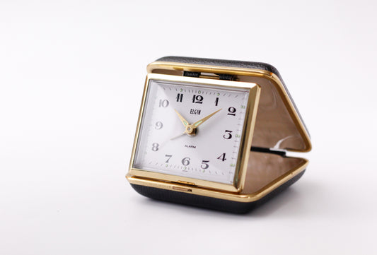 1960s Elgin Mechanical Travel Alarm Clock