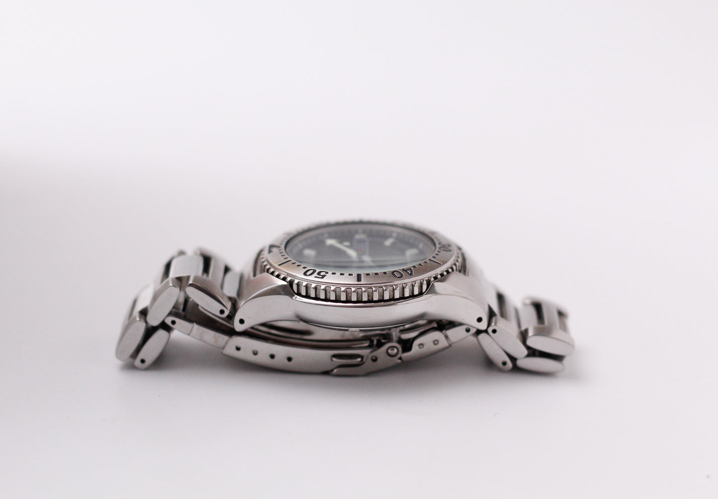 2005 Seiko Diver's 200M Kinetic Inky Black  Dial Men's Wrist-Watch Full-Set