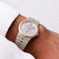 1985 Seiko SQ 100 Textured Gray Dial Two Tone Men's Wrist-Watch W/Box