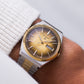 [Near Mint] 1980s Pulsar Quartz Tiger Sunburst Dial Faceted Crystal Men's Wrist-Watch W/Box