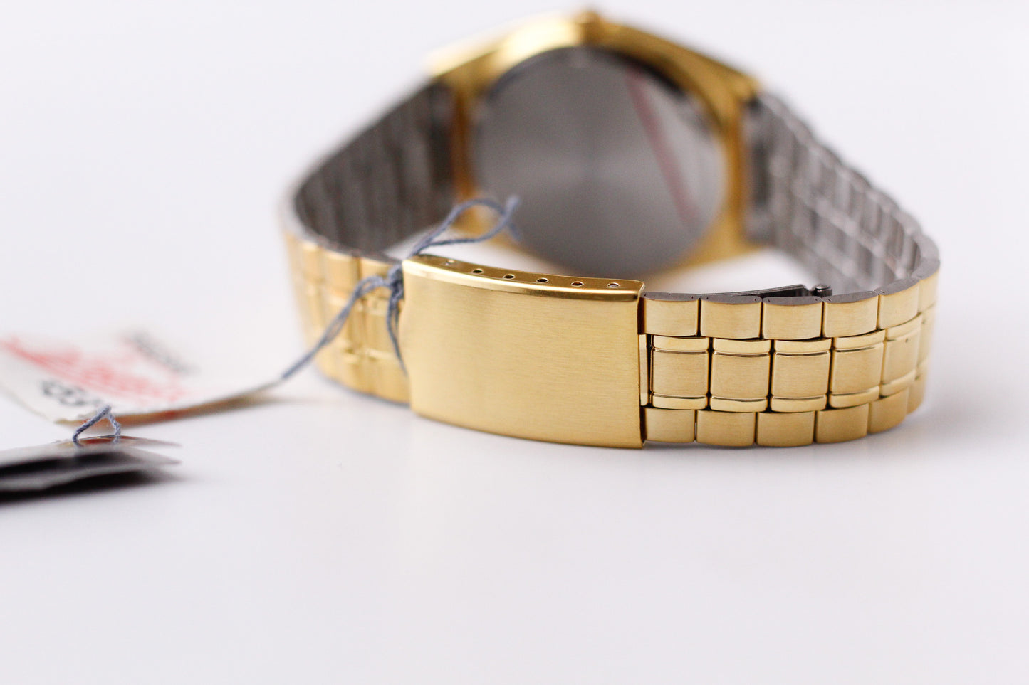 [Near Mint] 1990s Pulsar Quartz Straight Grain Golden Dial Men's Wrist-Watch