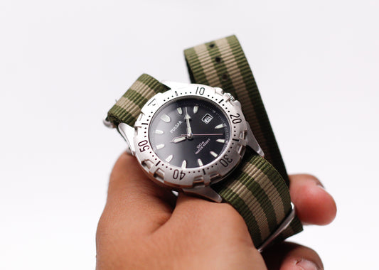 [Near Mint] 2000s Pulsar Quartz Inky Black Dial Men's Wrist-Watch