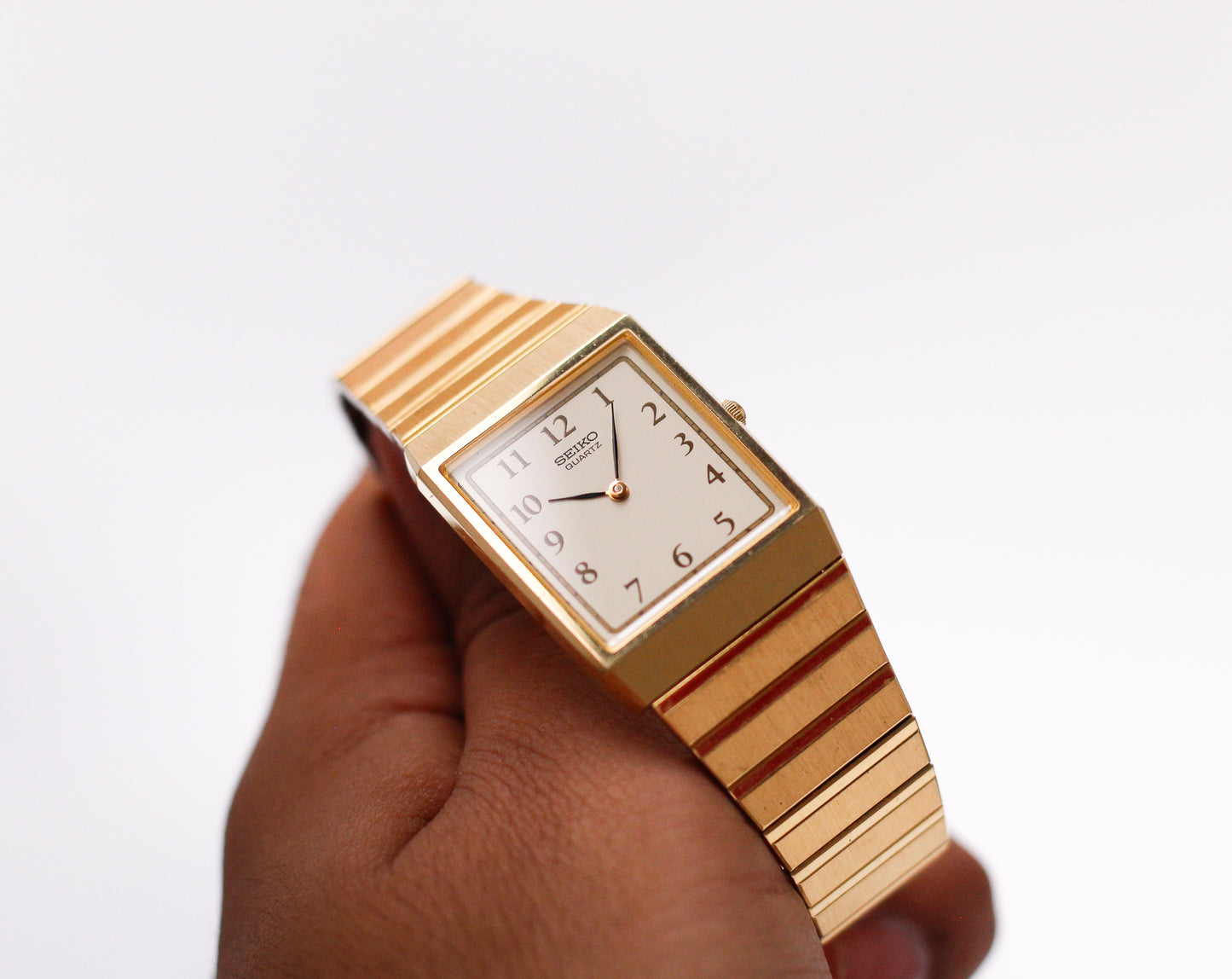 1987 Seiko Quartz Cream White Arabic Dial Men's Wrist-Watch