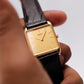 1984 Seiko Quartz Straight Grain Golden Dial Tank Men's Wrist-Watch