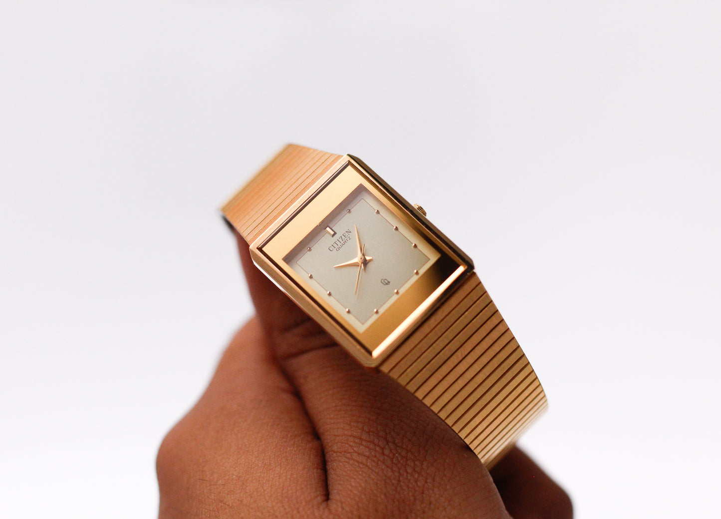 1995 Citizen Quartz Golden 'Tank' Men's Wrist-Watch
