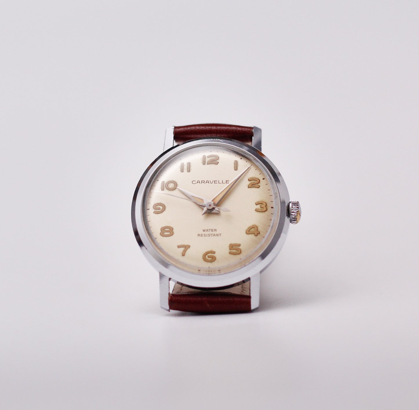 [Serviced] 1970 Caravelle Mechanical Aged Cream Dial Men's Wrist-Watch