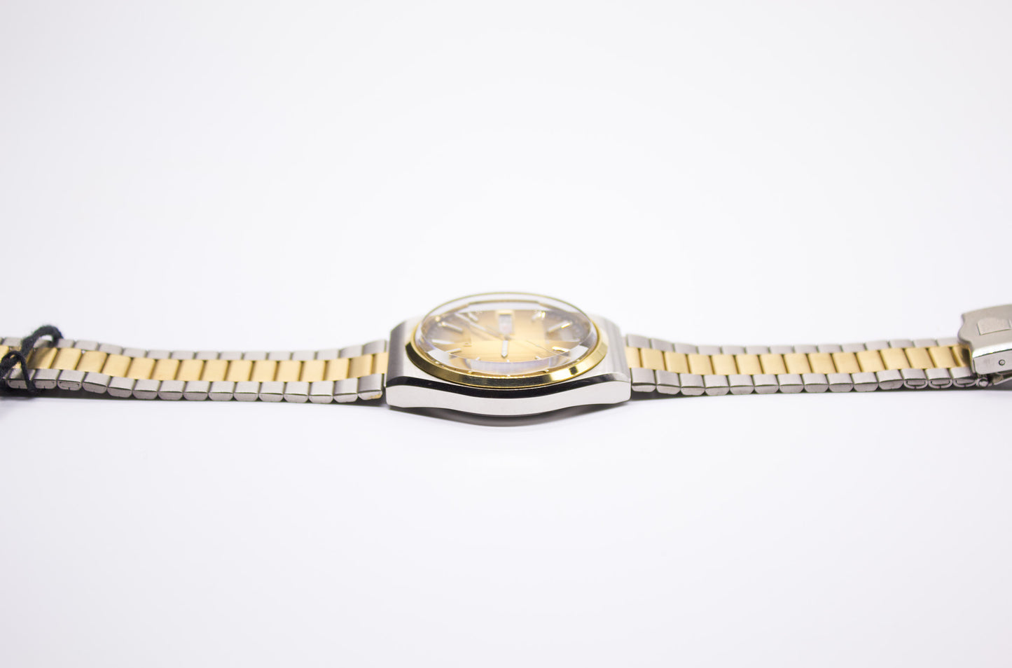 [Near Mint] 1980s Pulsar Quartz Tiger Sunburst Dial Faceted Crystal Men's Wrist-Watch W/Box