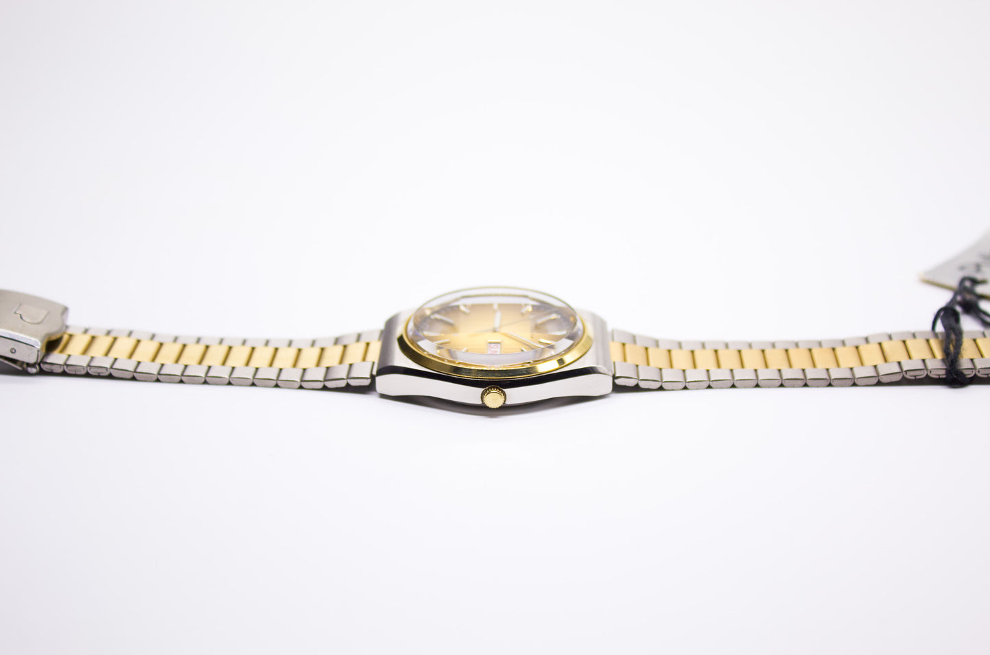 [Near Mint] 1980s Pulsar Quartz Tiger Sunburst Dial Faceted Crystal Men's Wrist-Watch W/Box