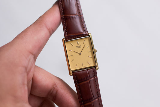 1989 Seiko Tank Golden Washi Dial Men's Wrist-Watch