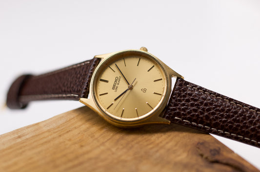 1979 Seiko Lord Quartz Golden Sunburst Dial Men's Wrist-Watch